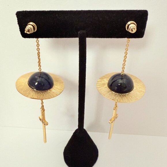 Milk Tooth Precipice Planet & Dagger Design Statement Earrings Sparkle Galaxy - Picture 11 of 15